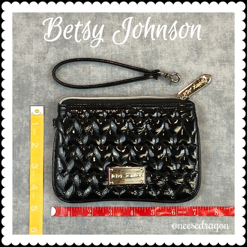 Betsy Johnson Black and Gold Clutch, Wristlet